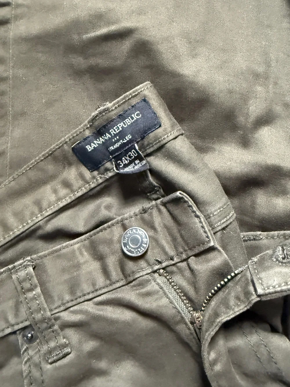 Banana Republic Men’s Olive Green Chinos - Straight Fit